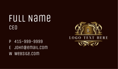 Elegant Crest Shield Business Card Image Preview