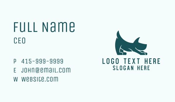 Stretching Pet Dog  Business Card Design Image Preview