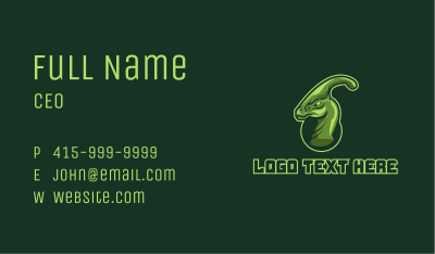 Green Dinosaur Mascot  Business Card Image Preview