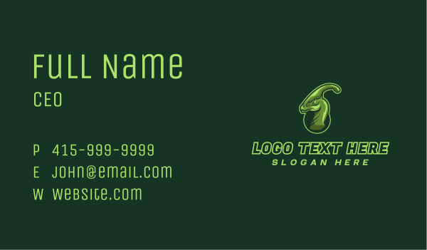 Green Dinosaur Mascot  Business Card Design Image Preview