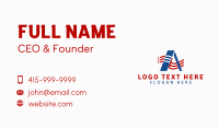 Flag America Letter A Business Card Design