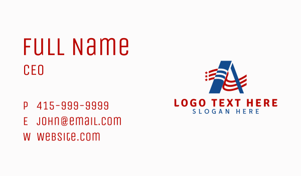 Flag America Letter A Business Card Design Image Preview