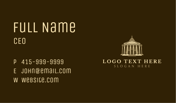 Renaissance Roman Temple Business Card Design Image Preview