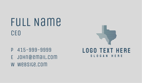 Abstract Texas Map Business Card Design Image Preview