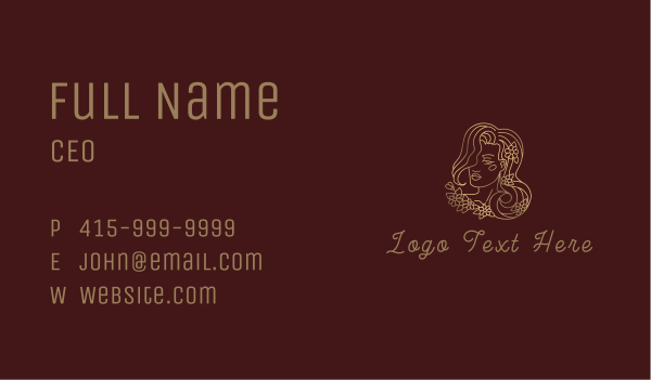 Golden Woman Salon Business Card Design Image Preview