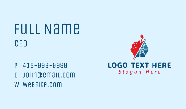 Hexagon Flame Snowflake Business Card Design Image Preview