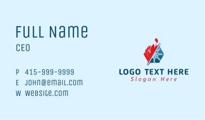 Hexagon Flame Snowflake Business Card Image Preview