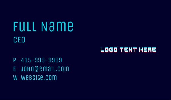 Glitch Gaming Wordmark Business Card Design Image Preview