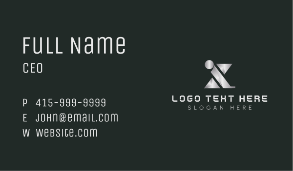 3D Tech Letter X Business Card Design Image Preview