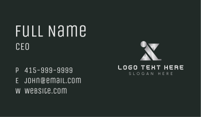 3D Tech Letter X Business Card Image Preview