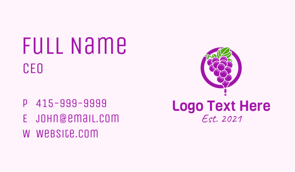 Grape Flavored Juice Business Card Design Image Preview