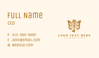 Elegant Butterfly Wings Key Business Card Image Preview