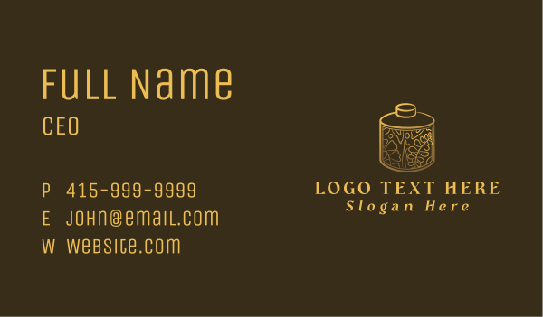 Gold Spice Jar Business Card Design Image Preview