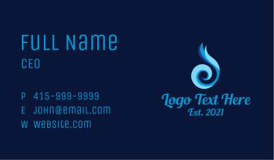 Blue Water Element Business Card Image Preview