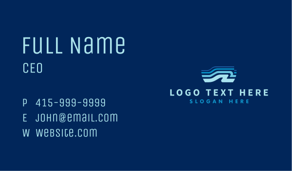 Wave Ocean Water Business Card Design Image Preview