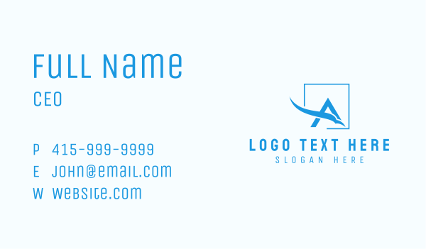 Blue Letter A Airline Business Card Design Image Preview