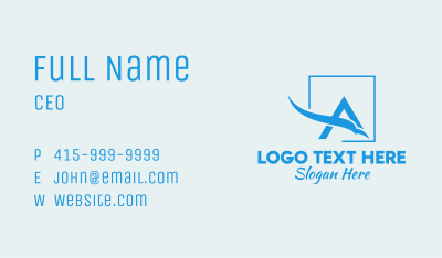 Blue Letter A Airline Business Card