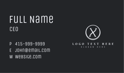 Classic Circle Letter X Business Card Image Preview