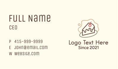 Chocolate Cake Slice Business Card Image Preview