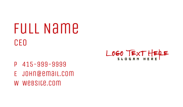 Oriental Handdrawn Brush Business Card Design Image Preview