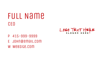 Oriental Handdrawn Brush Business Card Image Preview