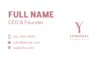 Flower Wellness Letter Y Business Card Image Preview