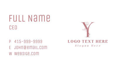 Flower Wellness Letter Y Business Card Image Preview