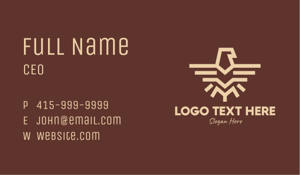 Brown Tribal Eagle Business Card Design Image Preview