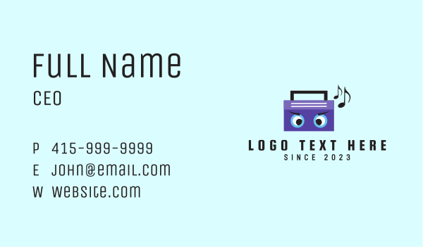 Radio Music Mascot  Business Card Design Image Preview