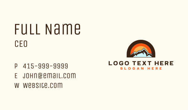 Rustic Travel Mountain Business Card Design Image Preview