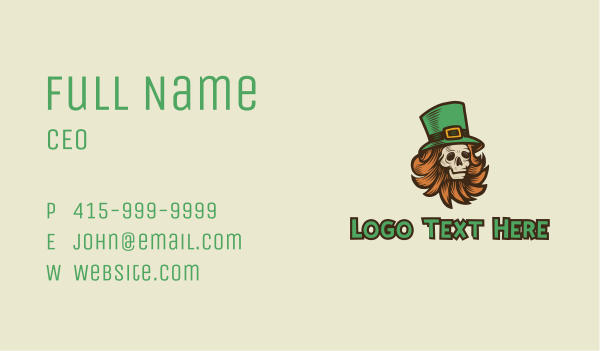Skull Leprechaun Business Card Design Image Preview