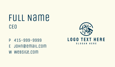 Blue Sparrow Branch Badge Business Card Image Preview