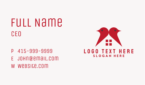 Red Bird House Business Card Design Image Preview