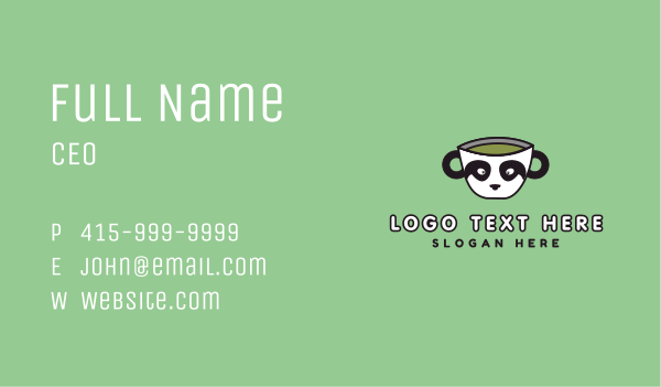 Panda Matcha Cup Business Card Design Image Preview