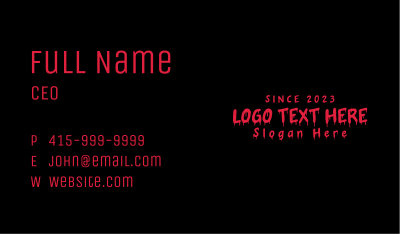Scary Bloody Wordmark Business Card Image Preview