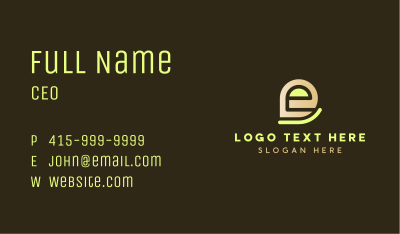Modern Yellow Letter E Business Card Image Preview
