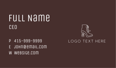 White Scribble Boots Business Card Image Preview
