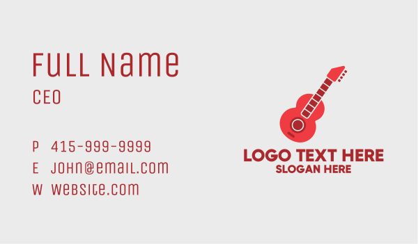 Red Guitar Player Business Card Design Image Preview