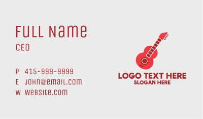 Red Guitar Player Business Card Image Preview