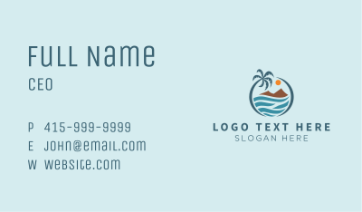 Island Beach Vacation Business Card Image Preview