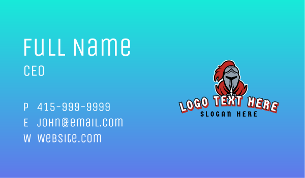 Knight Warrior Gaming Character Business Card Design Image Preview