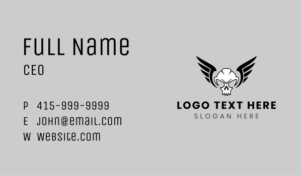 Skull Wings Gamer Business Card Design Image Preview