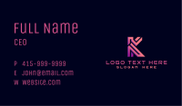 Tech Innovation Letter K Business Card Image Preview