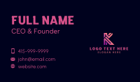 Tech Innovation Letter K Business Card Design