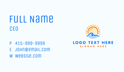 Sunrise Ocean Wave Business Card Image Preview