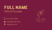 Gold Minimalist Flower  Business Card Image Preview