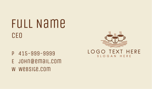 Hot Coffee Cups Business Card Design Image Preview