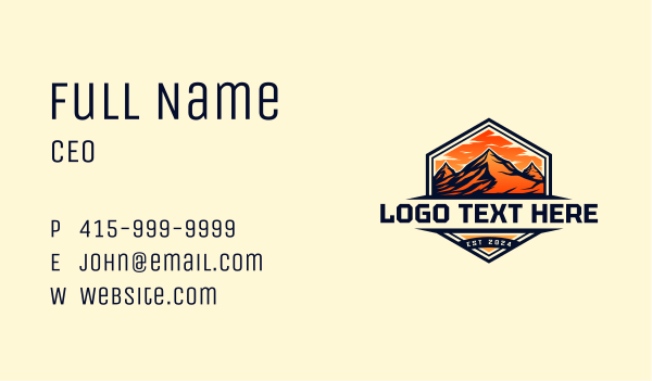 Mountain Summit Adventure Business Card Design Image Preview