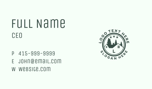 Pine Tree House Roof Business Card Design Image Preview
