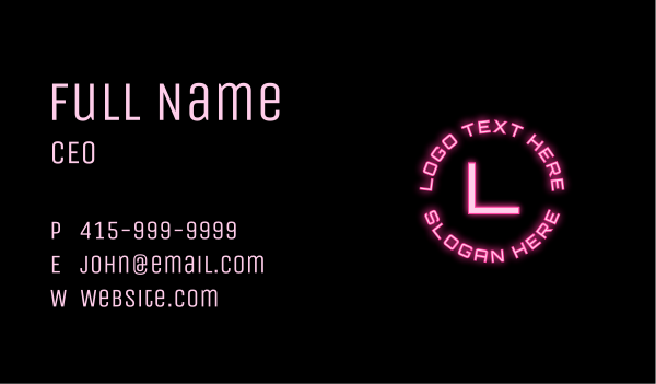 Neon Gaming Letter Business Card Design Image Preview